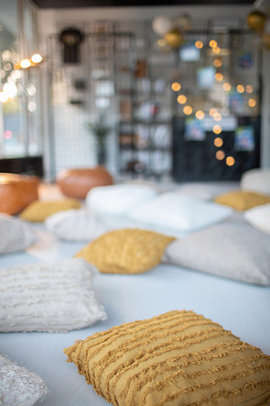 EC pillows on floor